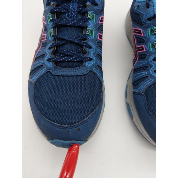 ASICS Gel Venture 7 Lace Up Running Shoes Women SZ 12 Blue Pink Granola Athletic - Picture 5 of 12